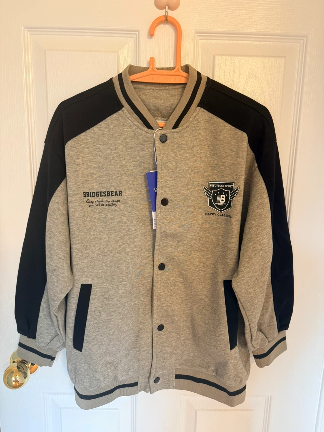 BRIDGESBEAR Black & Grey Varsity Jacket