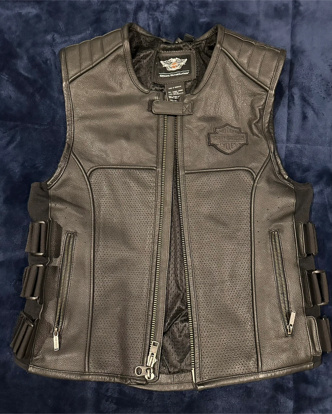 Harley-Davidson Black Leather Vest - Men's Medium