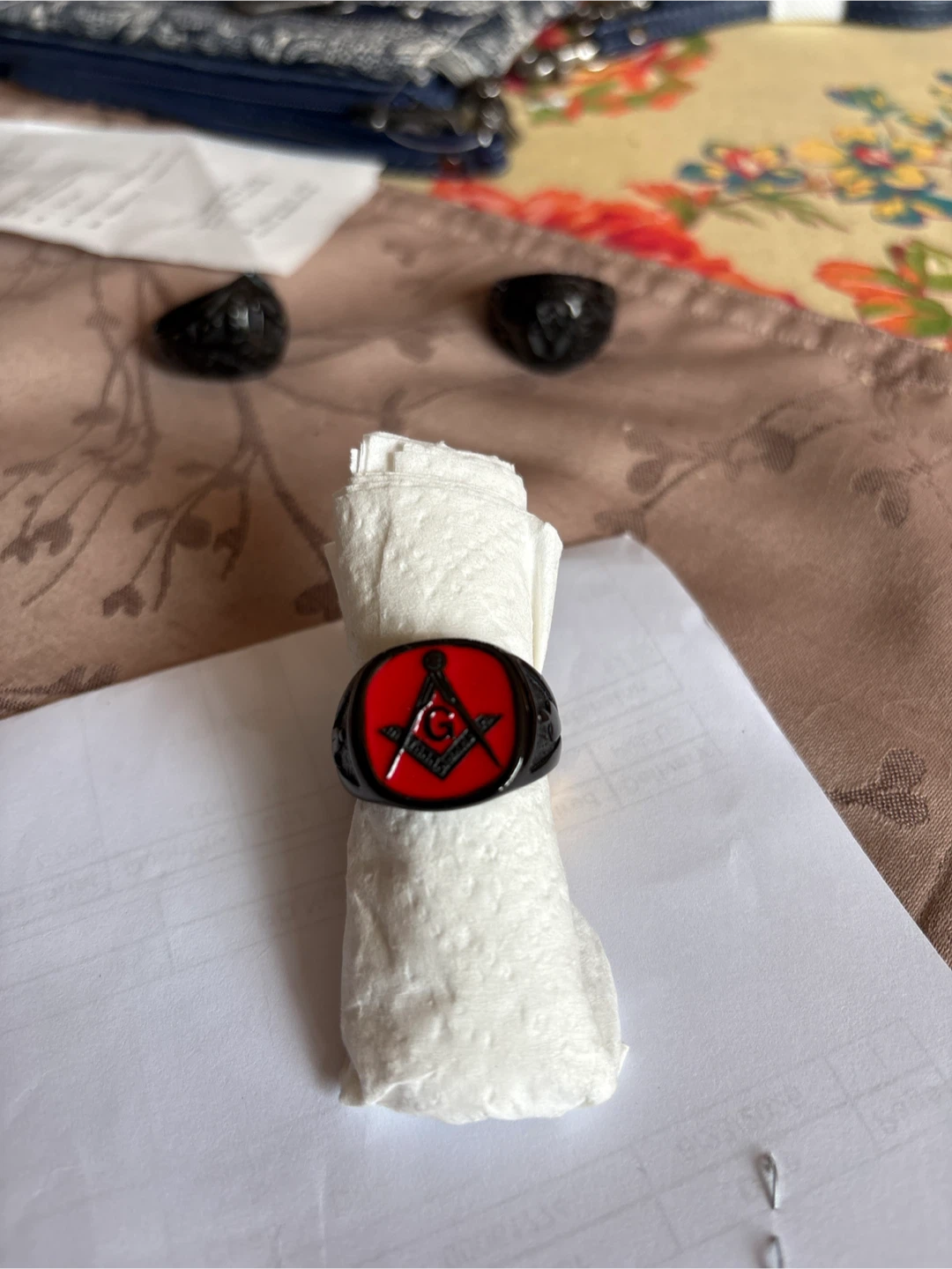 Masonic Ring - Red and Black - photo 3