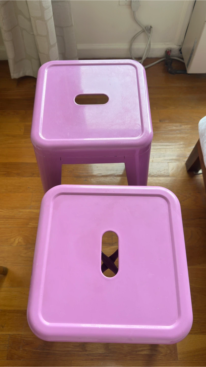Purple Metal Stools (Set of 2) - photo 2
