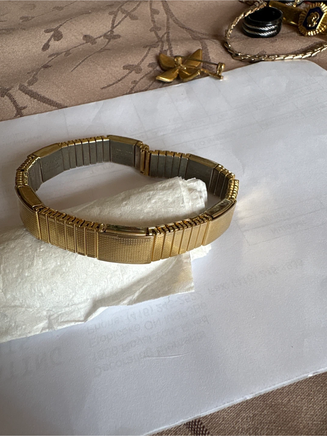 KAYSER Gold Tone Elastic Watch Band