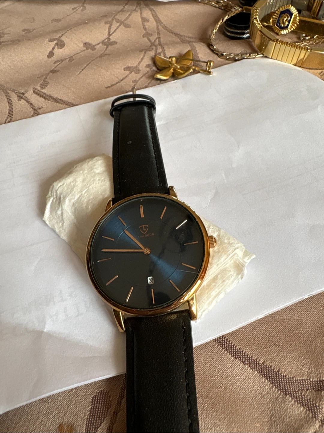 Alvaredo Men's Watch with Black Leather Strap