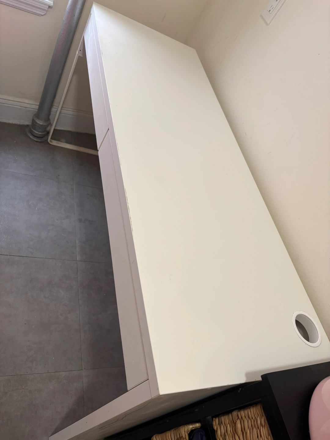 White Desk with Drawer
