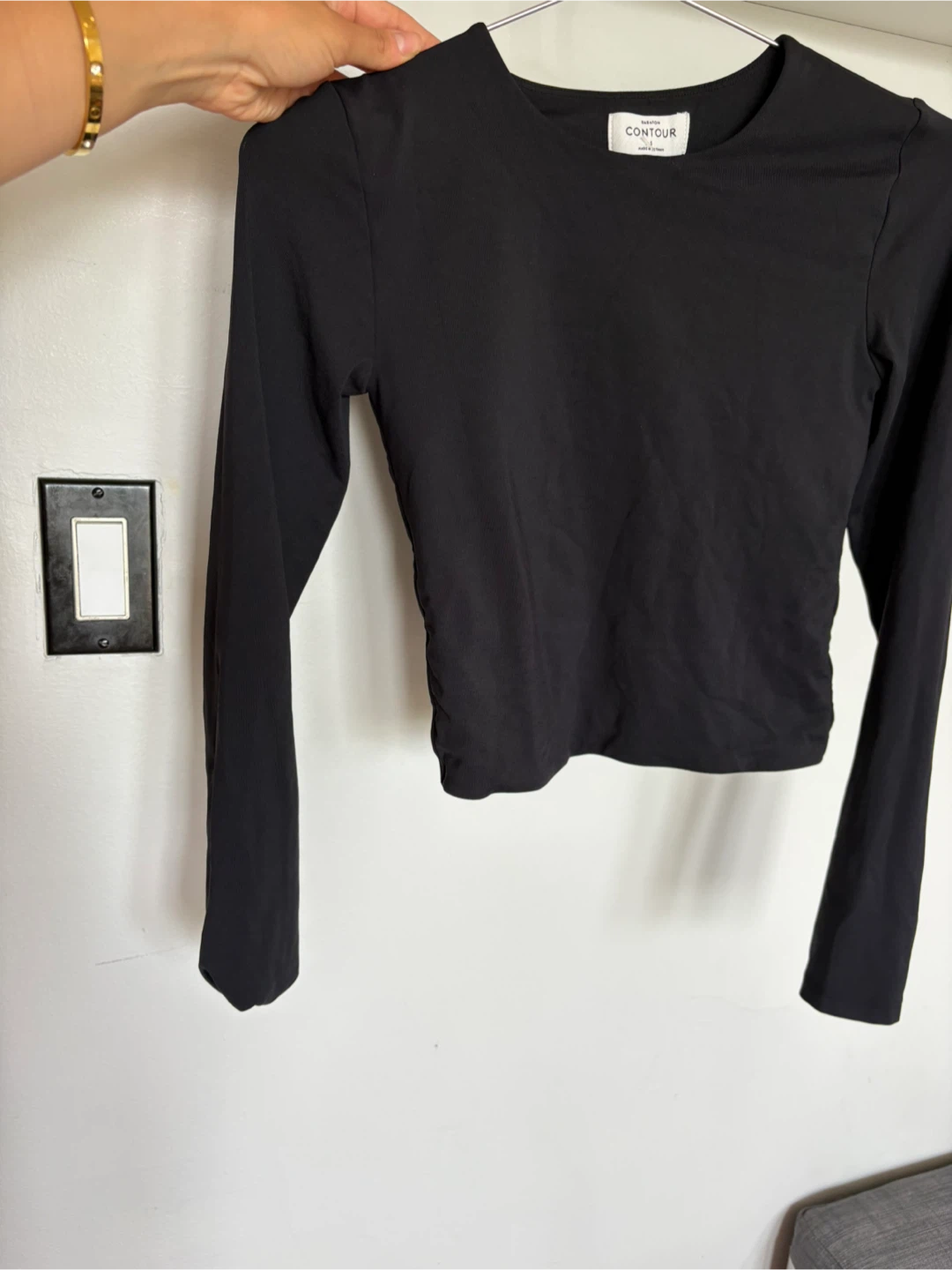 Contour Black Long Sleeve Top Babaton size s - photo 5