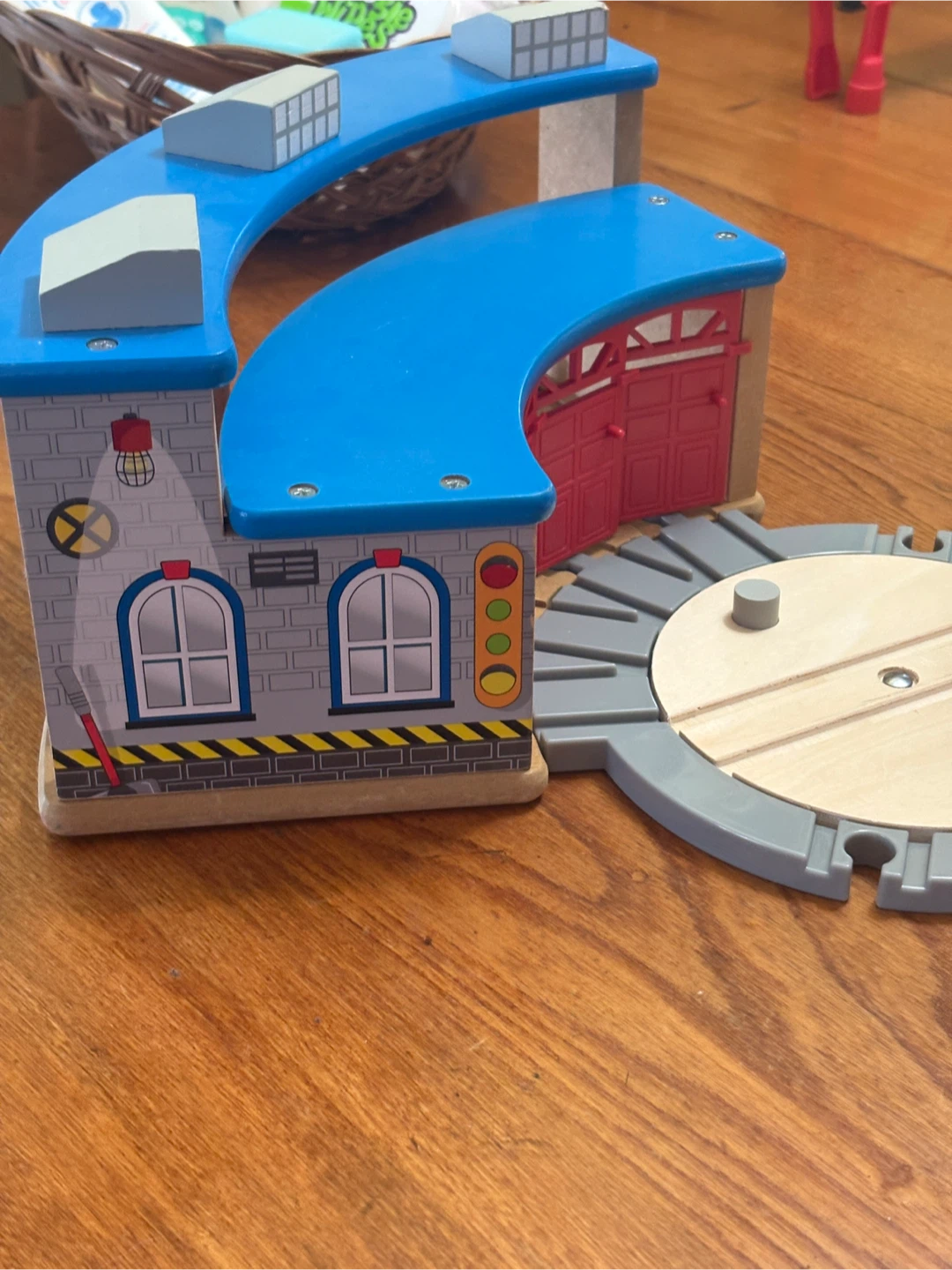Wooden Toy Train Turntable and Engine Shed - photo 2