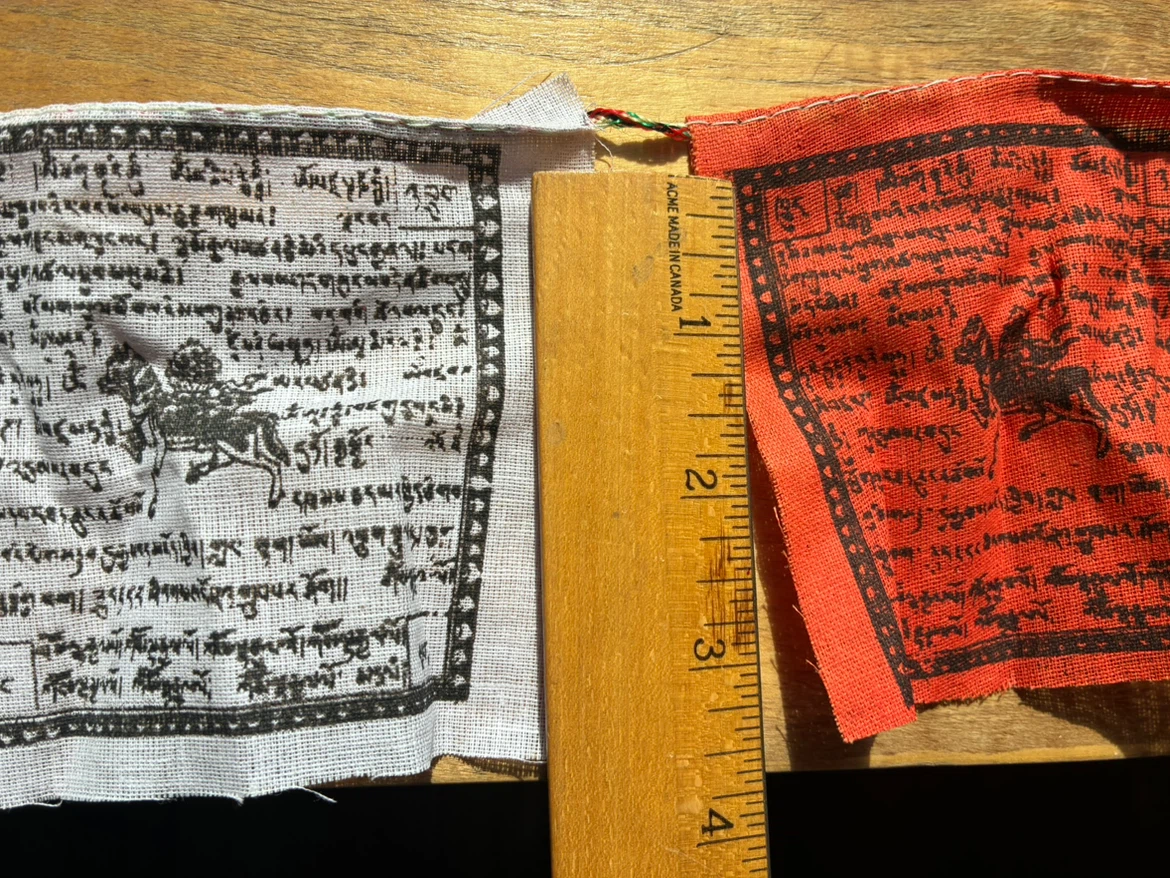 $3 small Windhorse 5 Tibetan Prayer Flags 3.5x 3.5 inch Donlands - photo 5