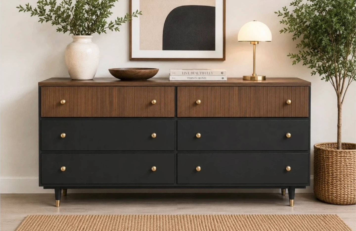 ✨ Refinished Gibbard Mahogany Dresser / Fluted Detail