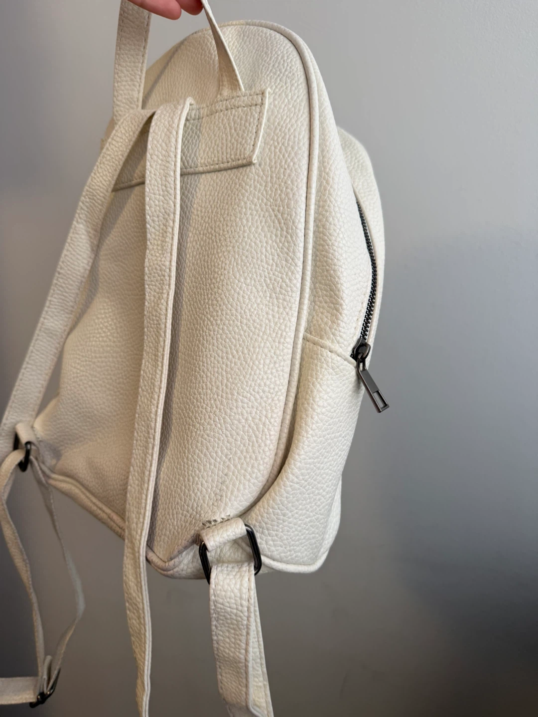 White Faux Leather Mini Backpack - photo 5