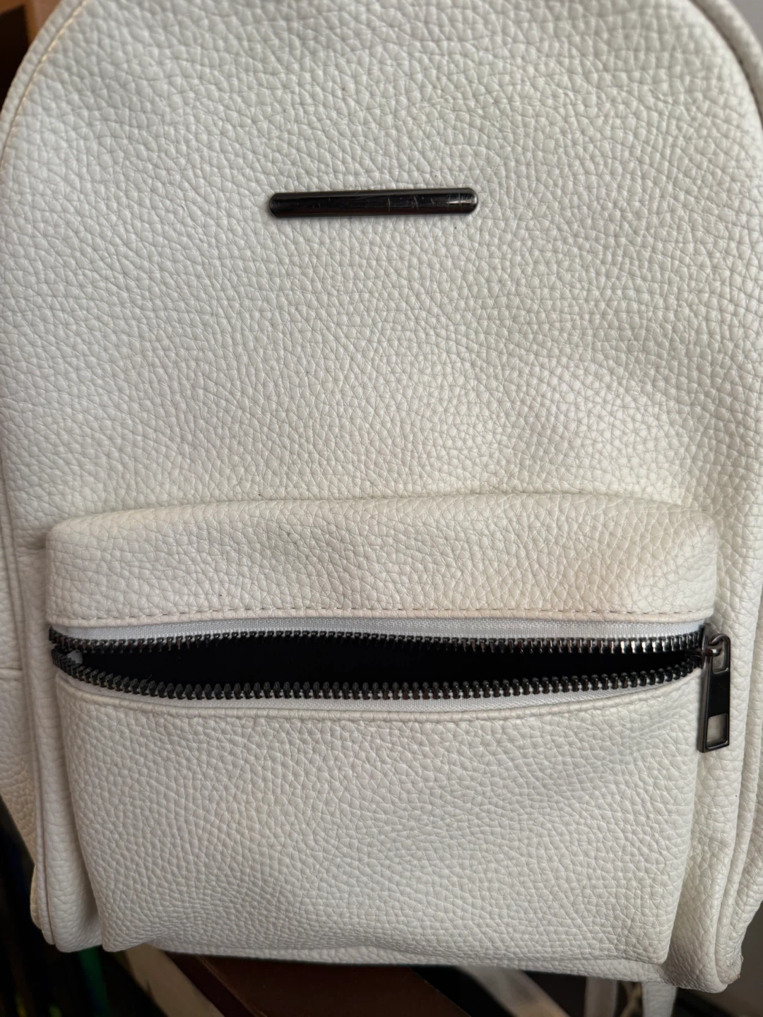 White Faux Leather Mini Backpack - photo 3