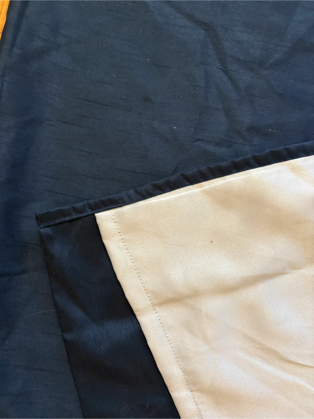 Navy Faux Silk Curtain Panel 54" x 63" - photo 2