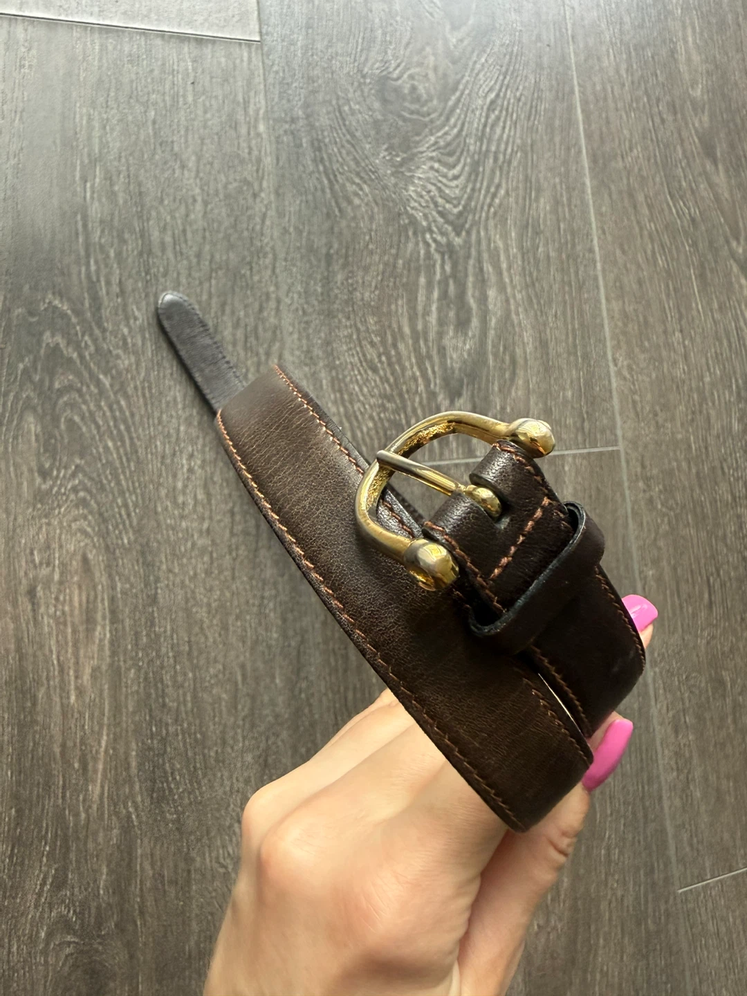Celine Paris Leather Belt with Horsebit Buckle 70 cm waist - photo 5