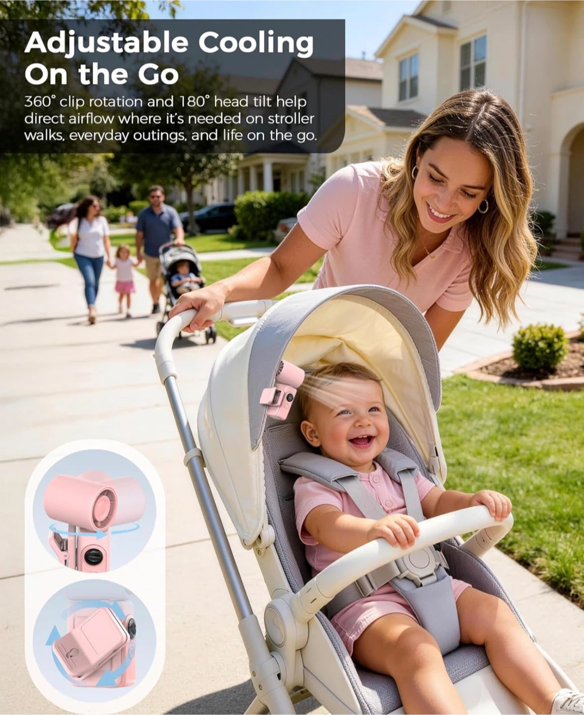 Pink Clip-On Personal Fan - photo 5