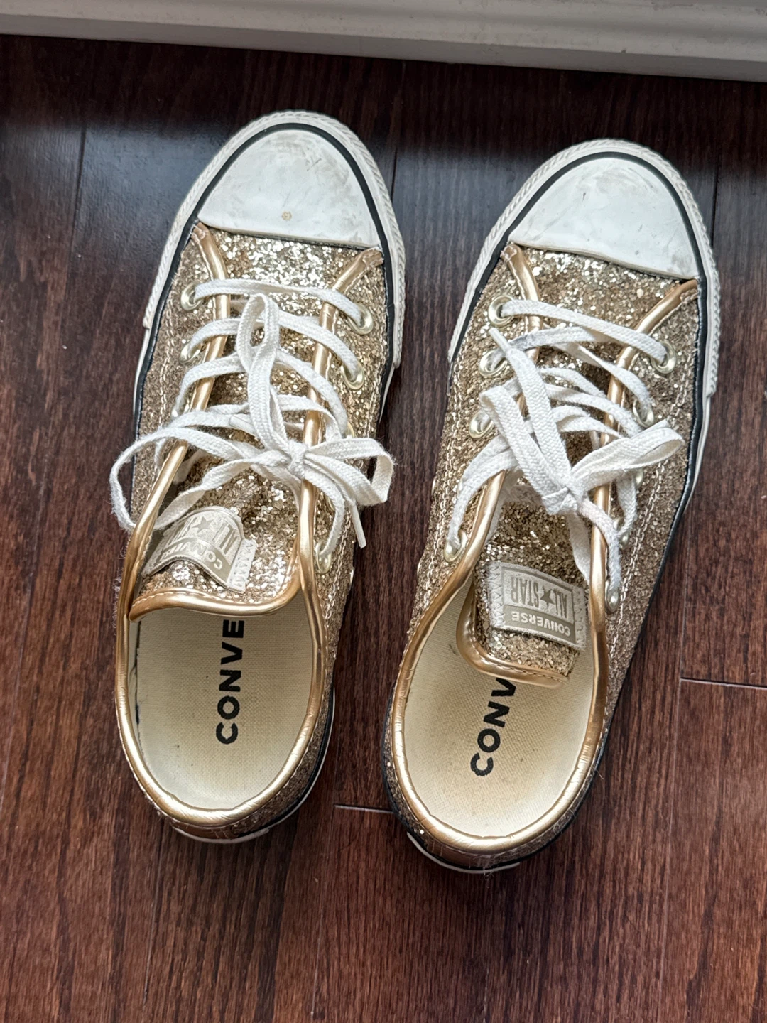 Gold Glitter Converse All Star Chuck Taylor Sneakers