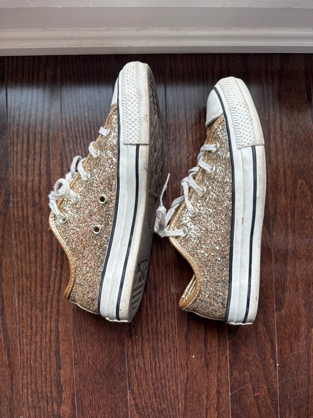 Gold Glitter Converse All Star Chuck Taylor Sneakers - photo 2