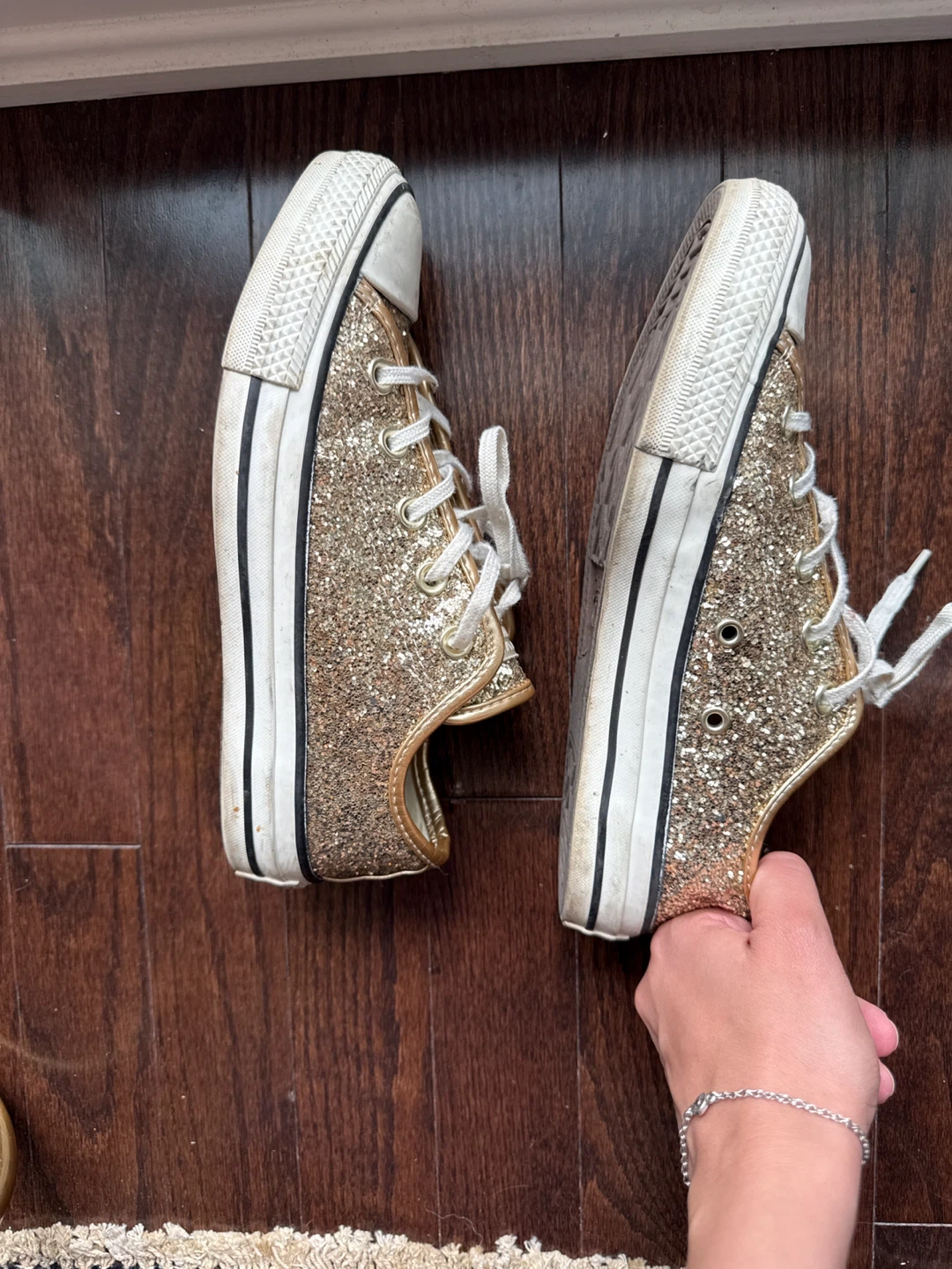 Gold Glitter Converse All Star Chuck Taylor Sneakers - photo 3