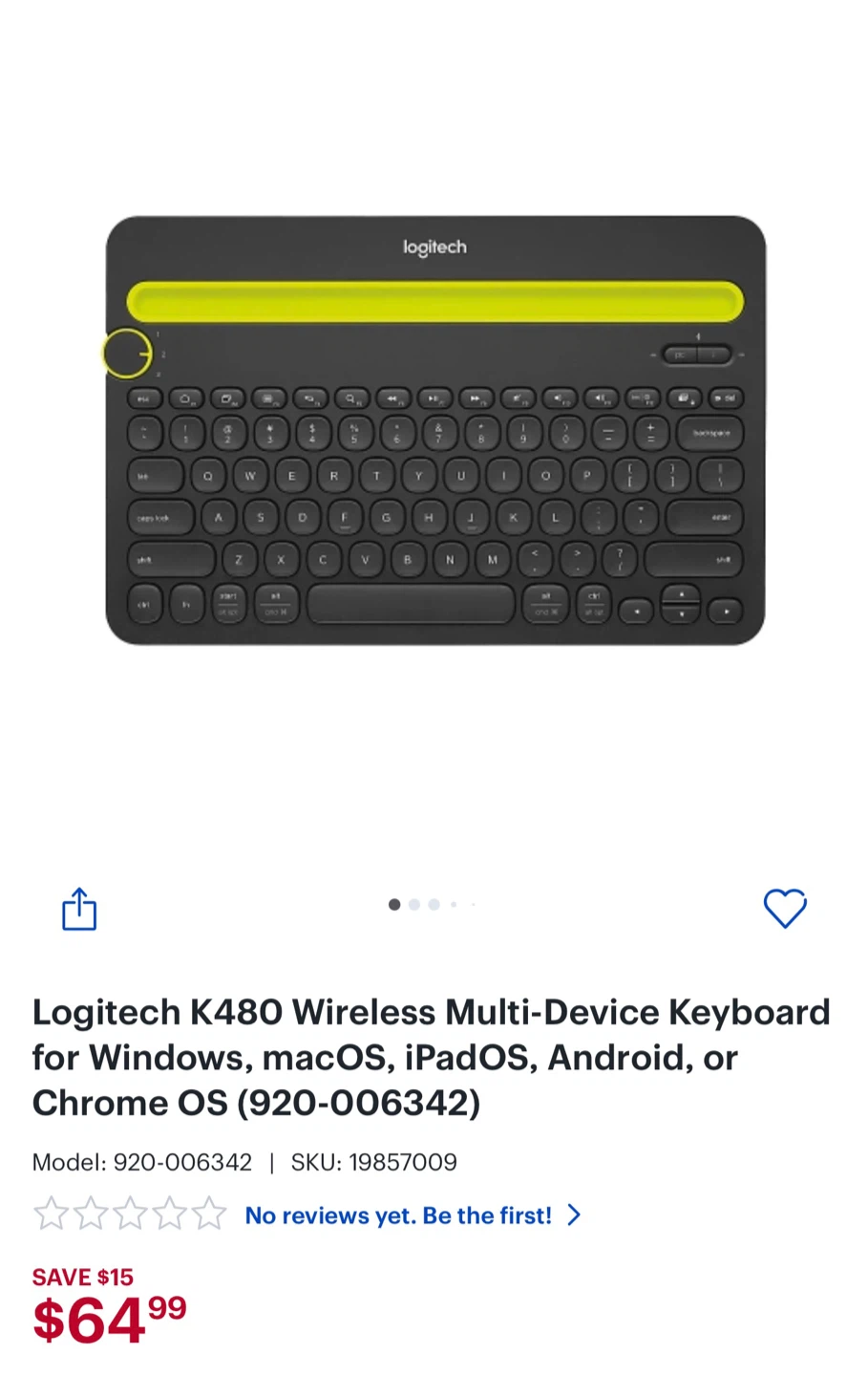 Logitech K480 Wireless Multi-Device Keyboard - photo 2