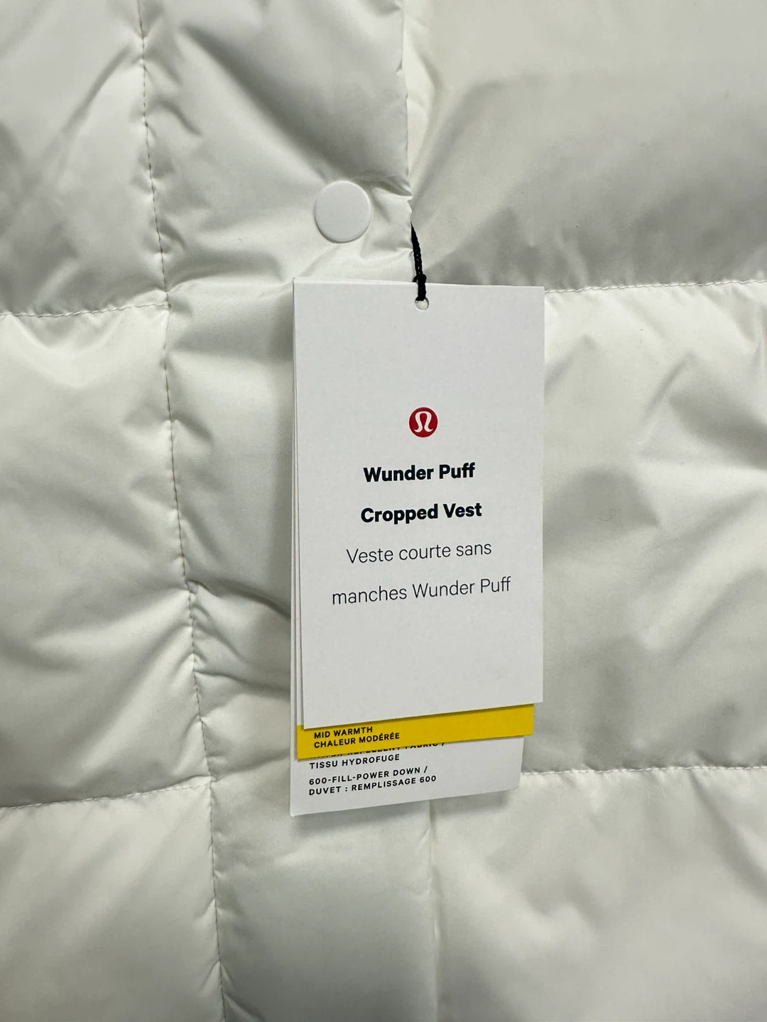 Lululemon Wunder Puff Cropped Vest White - photo 3