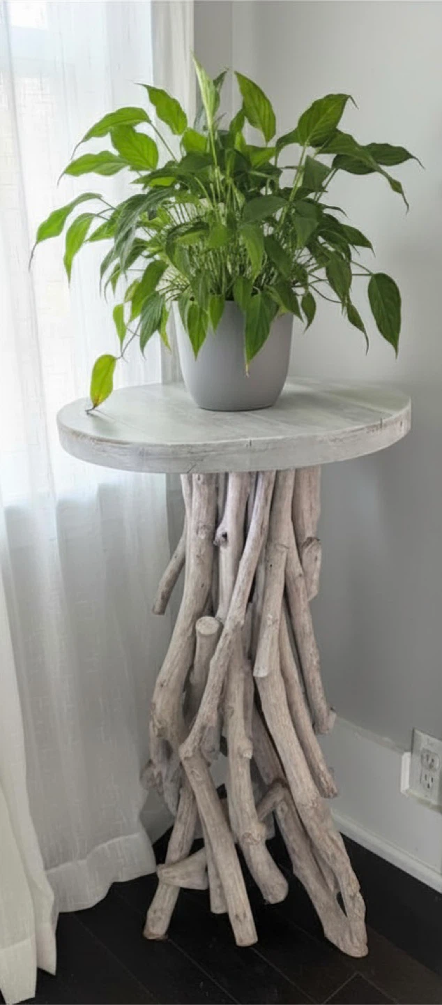 Rustic Driftwood Accent Table