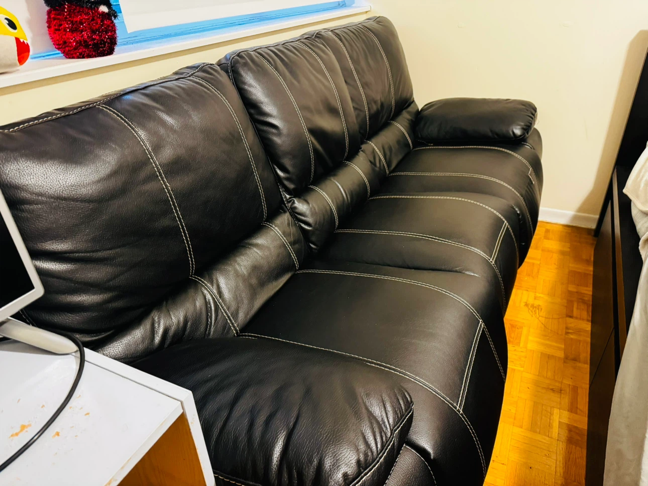 Black Leather Sofa - photo 2