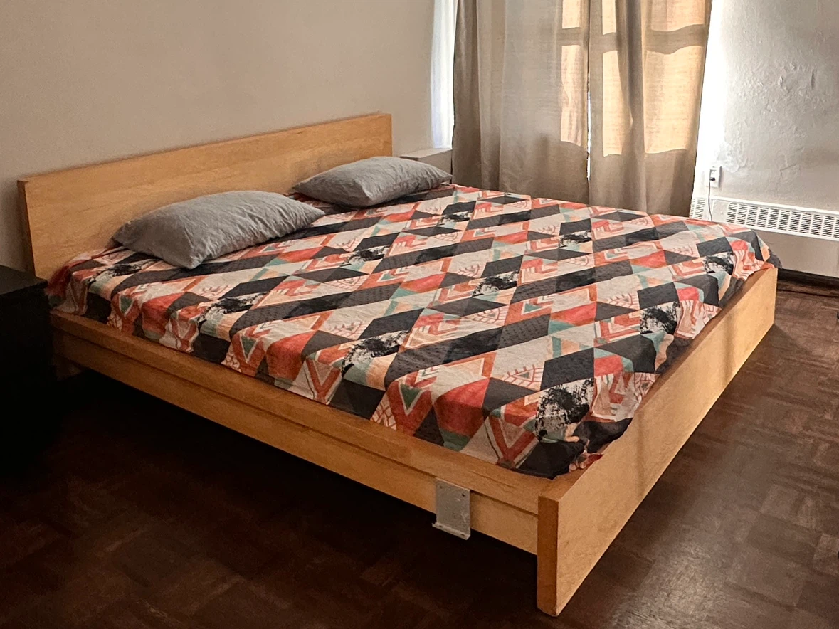 Wooden Bed Frame + mattress king size