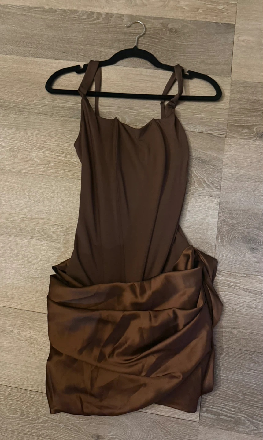 Brown Corset Mini Dress - Adjustable Corset - photo 3