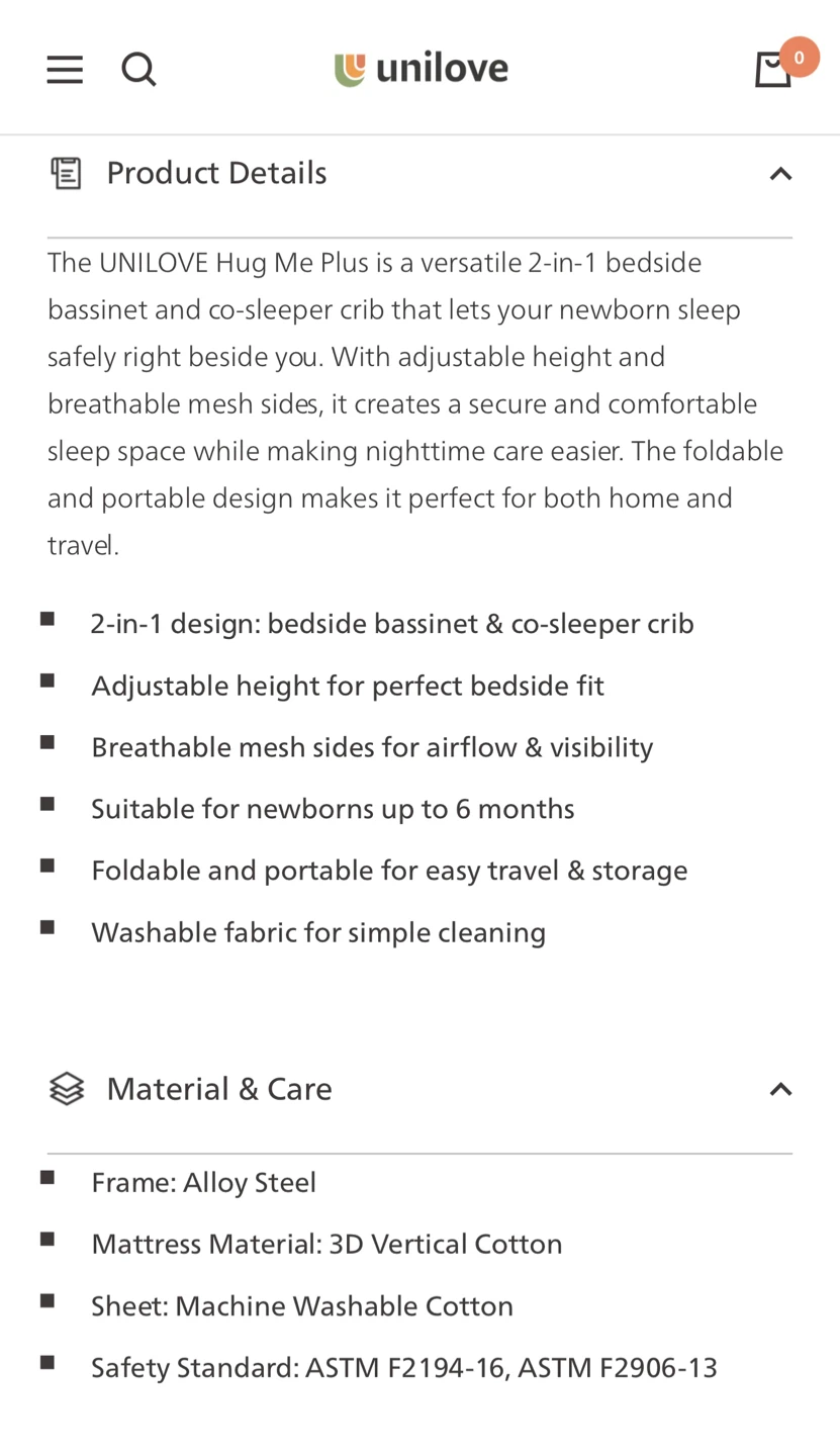 Unilove Baby Crib/Bassinet with Mosquito Net and Travel Bag - photo 5