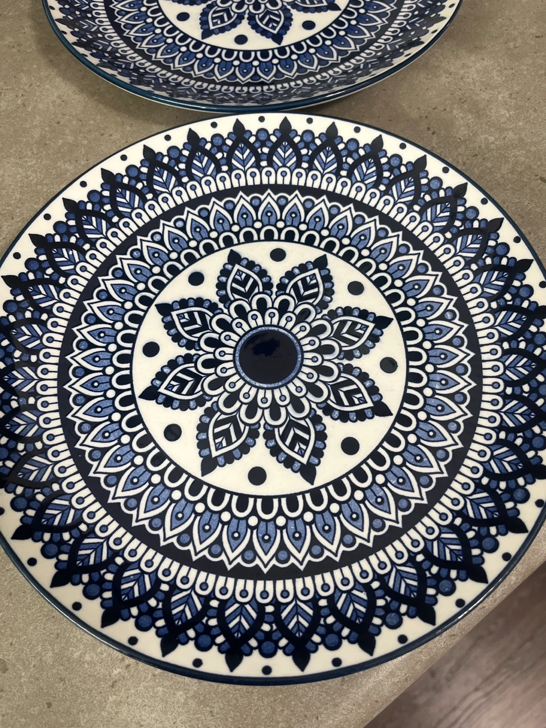 Blue Mandala Pattern Plate