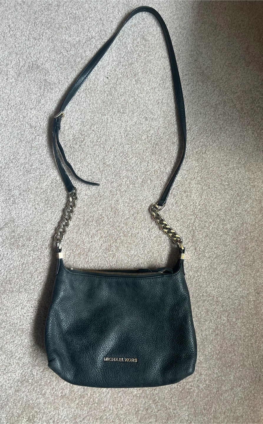 Michael Kors Black Leather Crossbody Bag