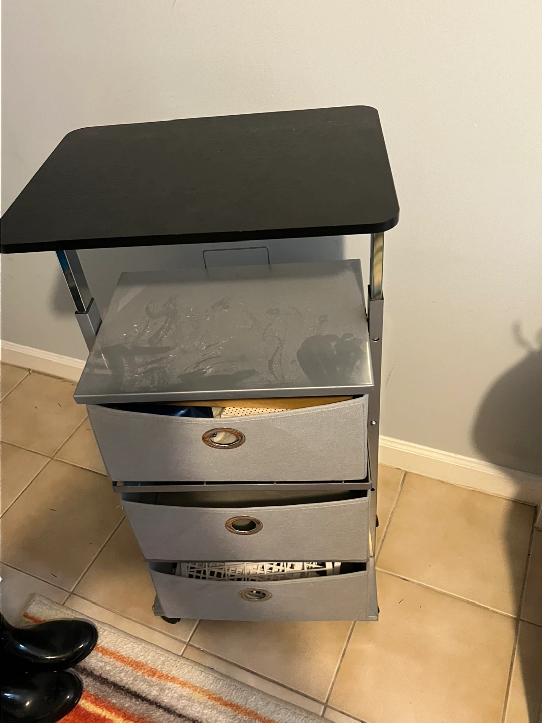 Rolling Storage Cart with Top Shelf