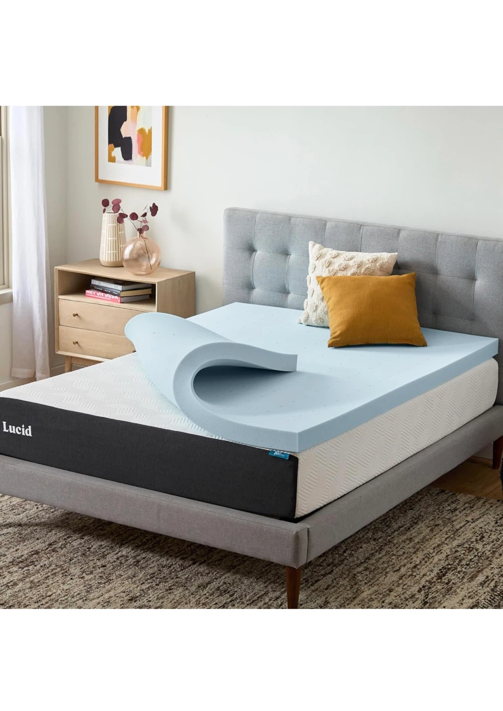 Lucid 2-inch Gel Memory Foam Mattress Topper - photo 4