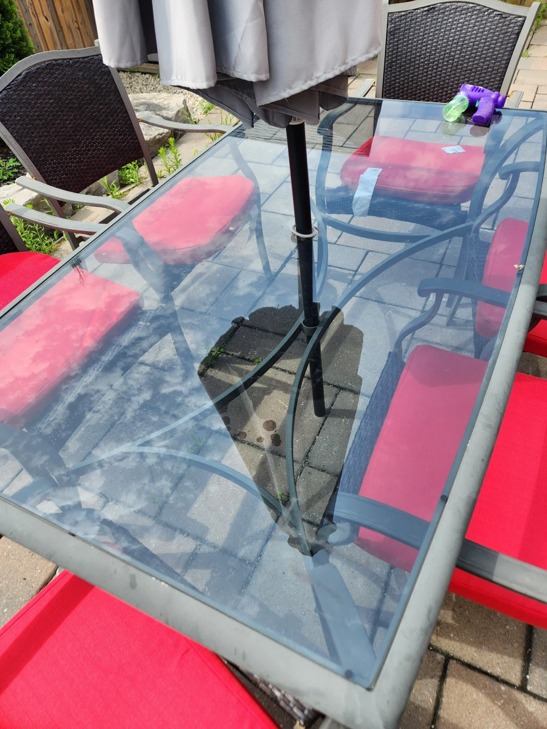 Patio Dining Set with 6 Chairs and Glass Table - photo 2