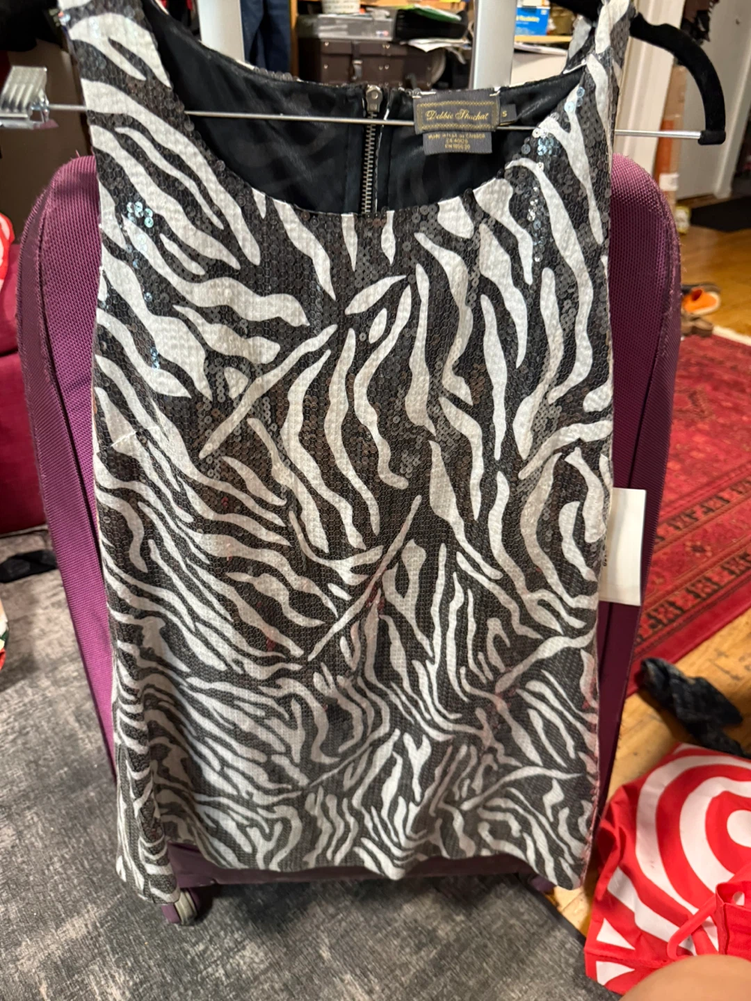 Debbie Shuchat Sequin Zebra Print Tank Top Size S - photo 2