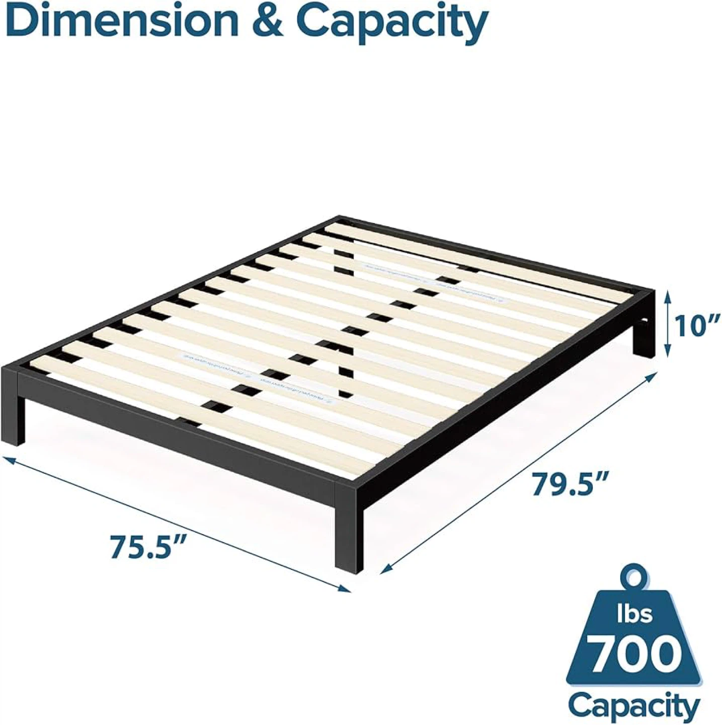 Zinus King Bed Frame 10 inch Metal Bed Frame with Wood Slat - photo 2