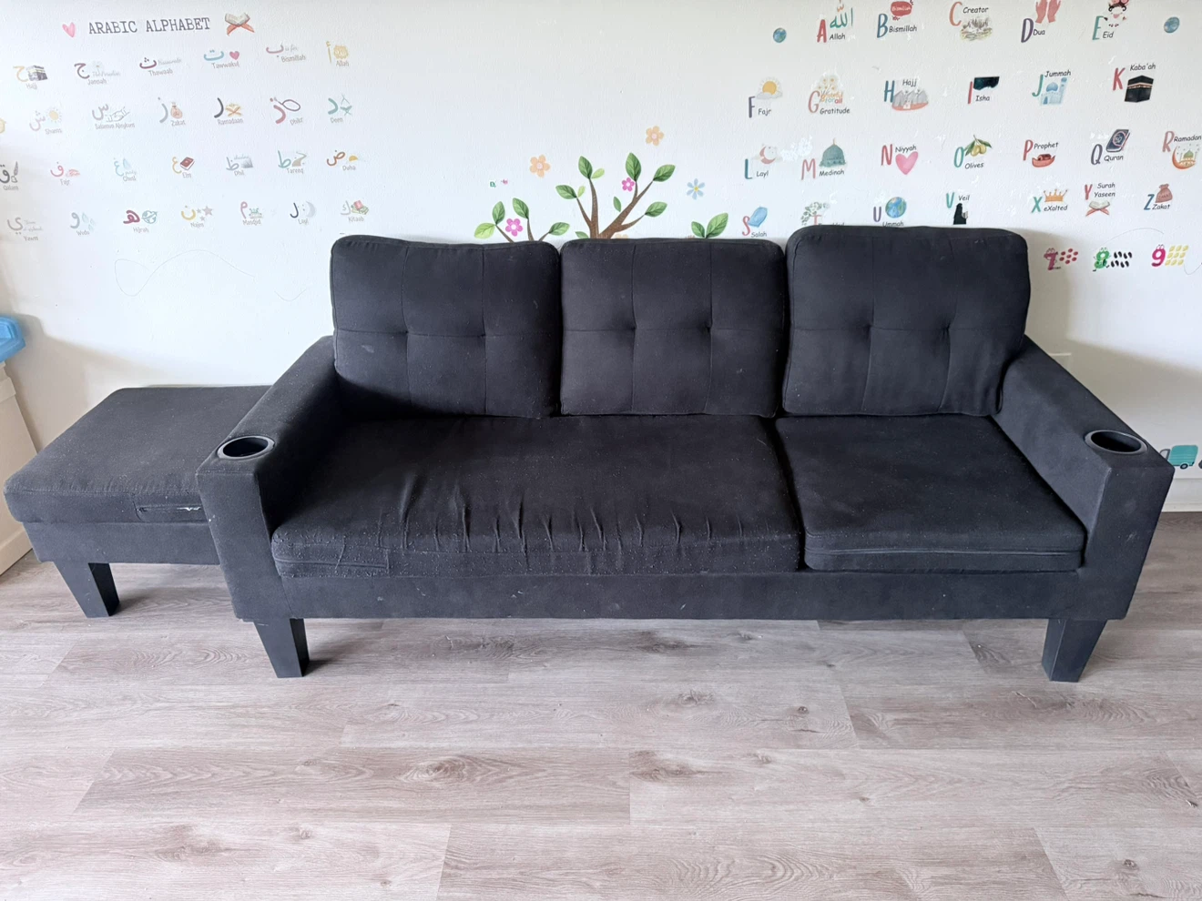 Black Ottoman Footstool