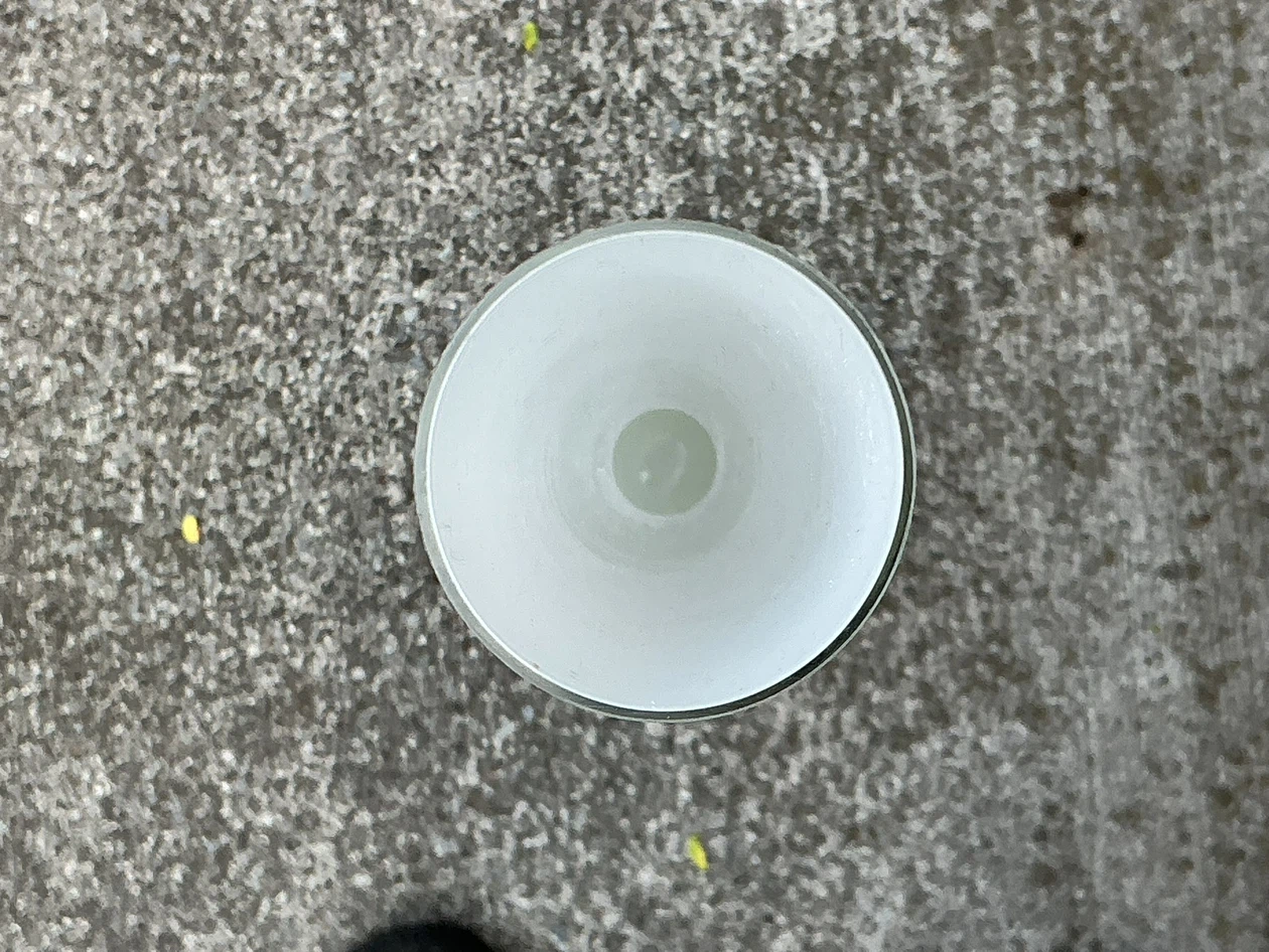 Vintage 41 inch Tall White Glass Trumpet Vase - photo 3