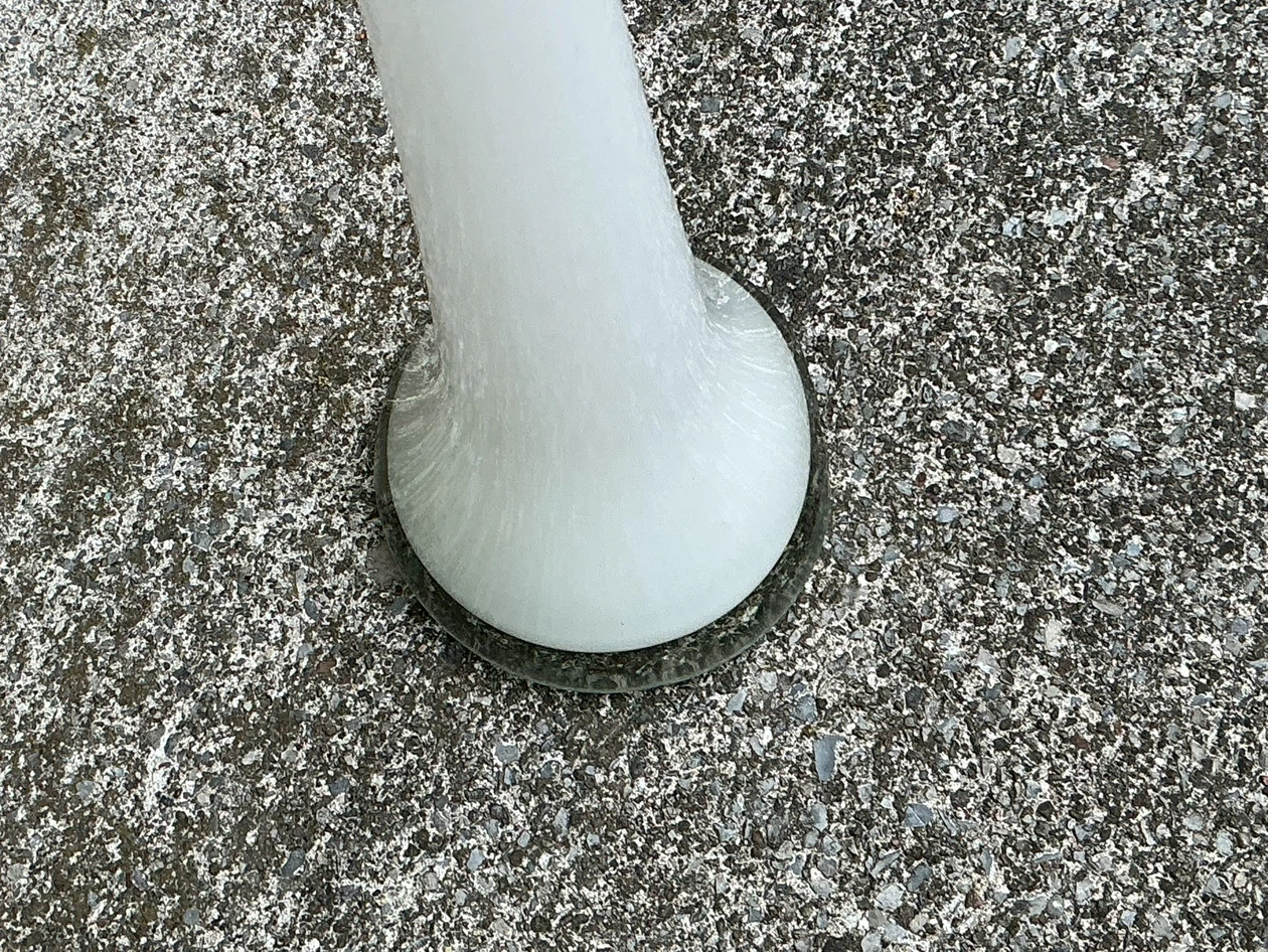 Vintage 41 inch Tall White Glass Trumpet Vase - photo 5