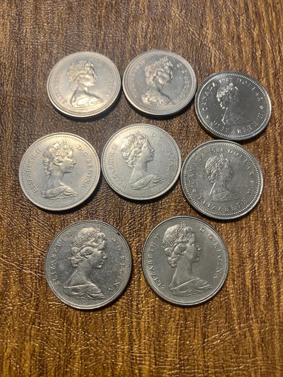 8 Canadian Nickel Dollar Coins - photo 2