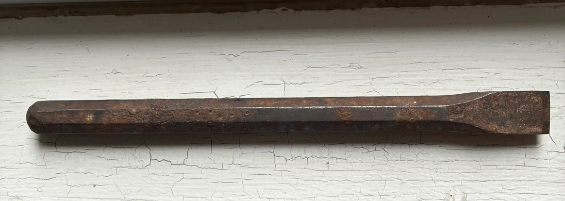 Vintage 9.5" Forged Steel Cold Chisel Heavy Octagonal Metal Tool