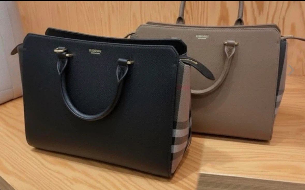 Authentic Burberry Tote in Brown and Black