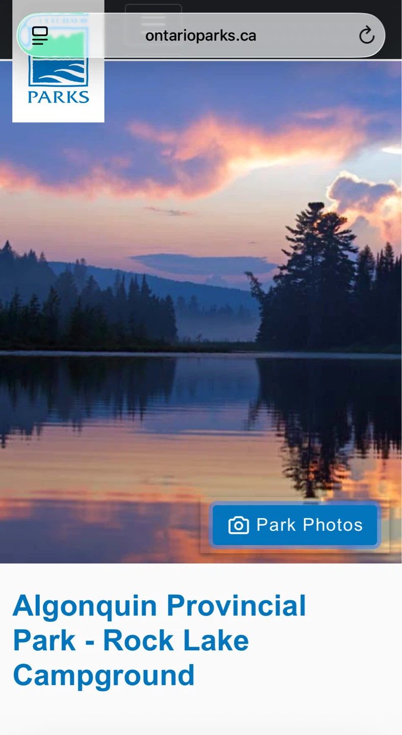Civic Holiday weekend Algonquin Provincial Park Camping Site