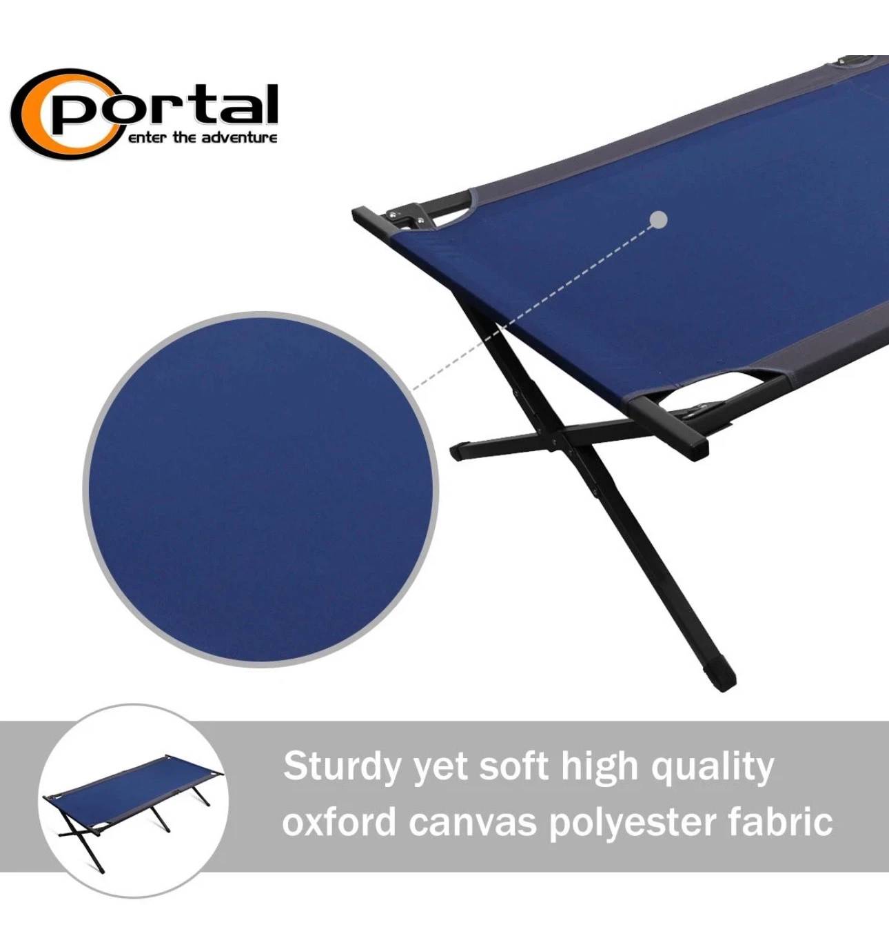 PORTAL Folding Camping Cot with Carry Bag - Blue - photo 3