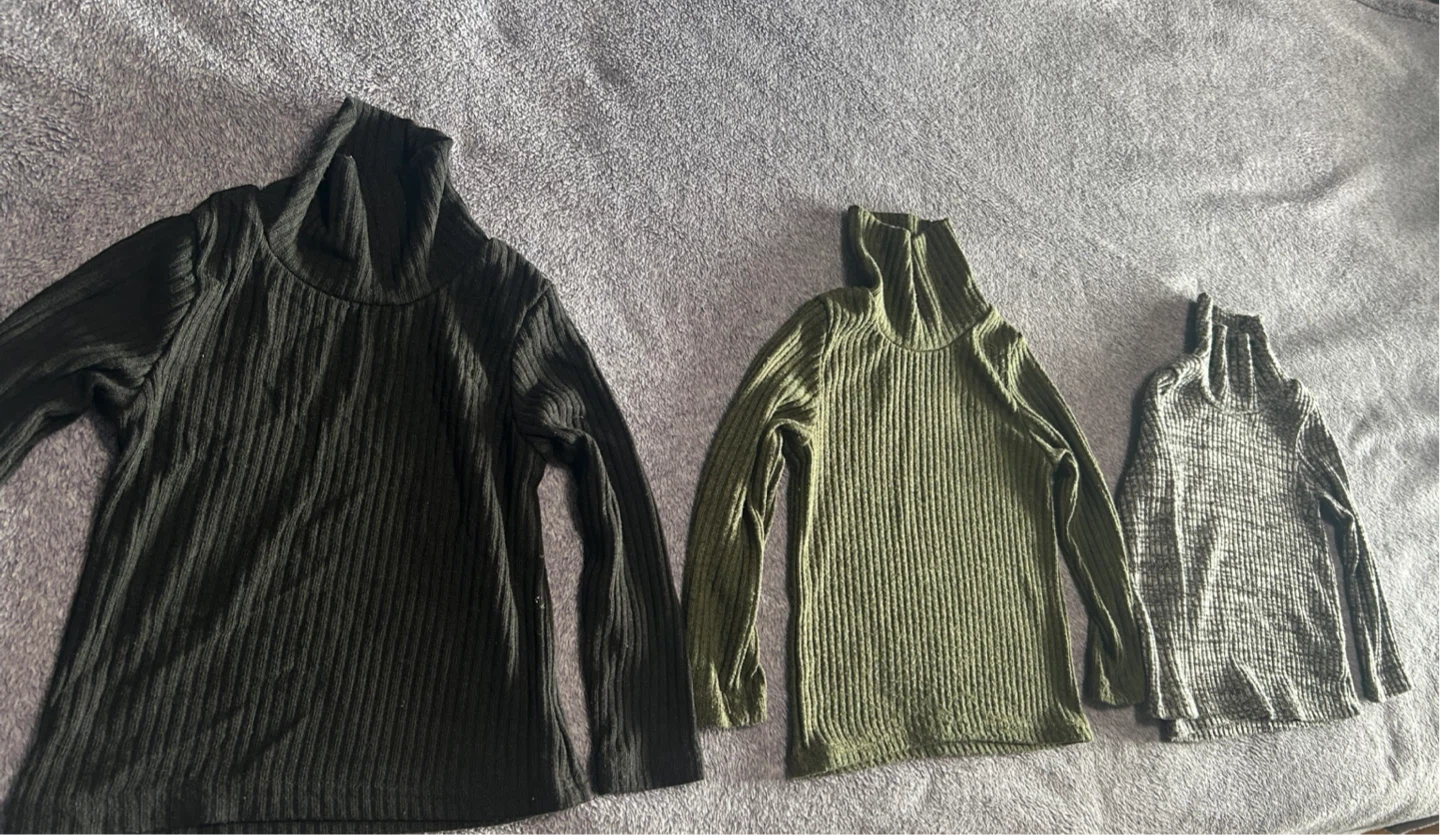 Turtleneck Tops - Grey, Green, Black - photo 4