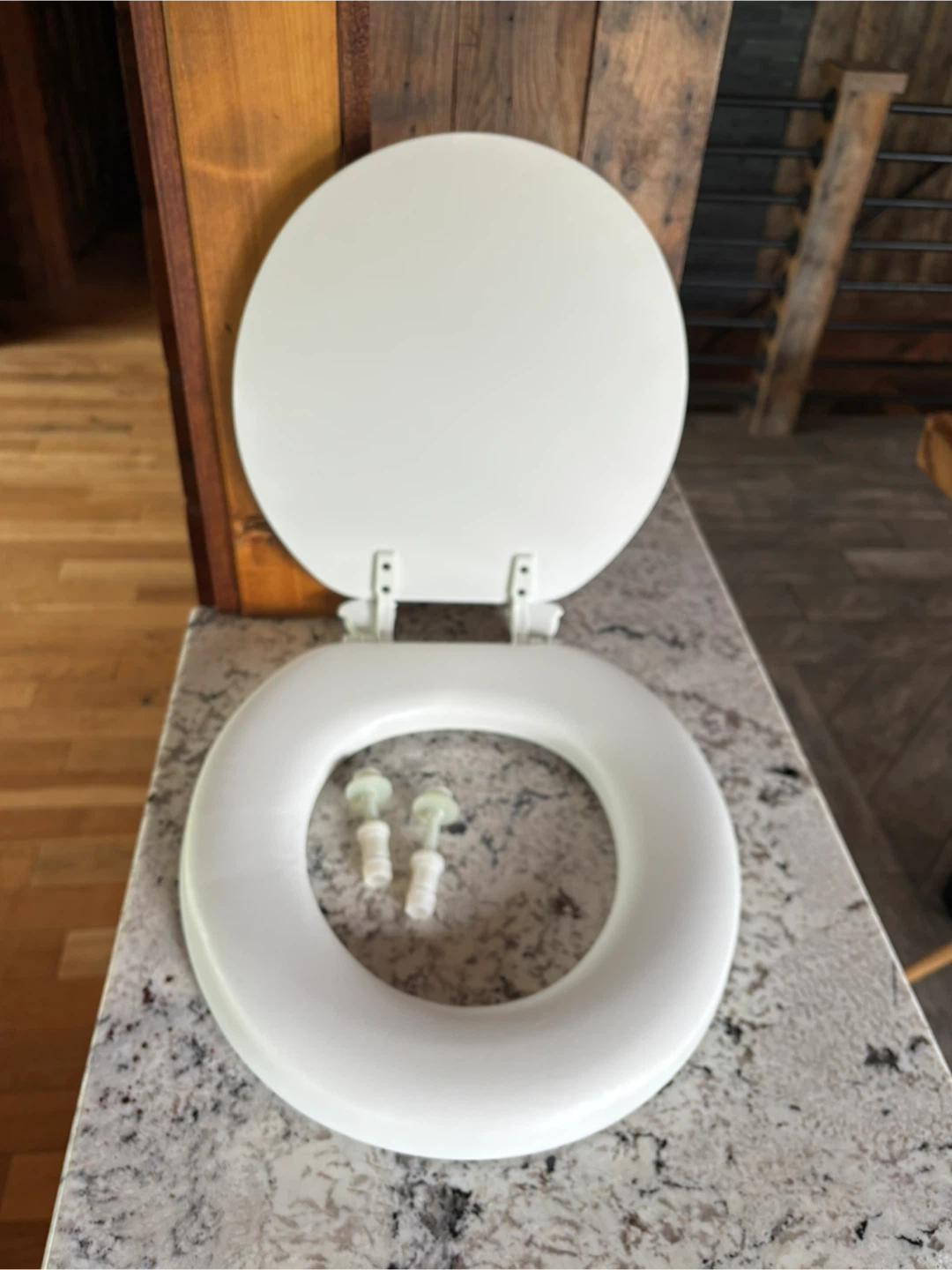 White Padded Toilet Seat with Lid