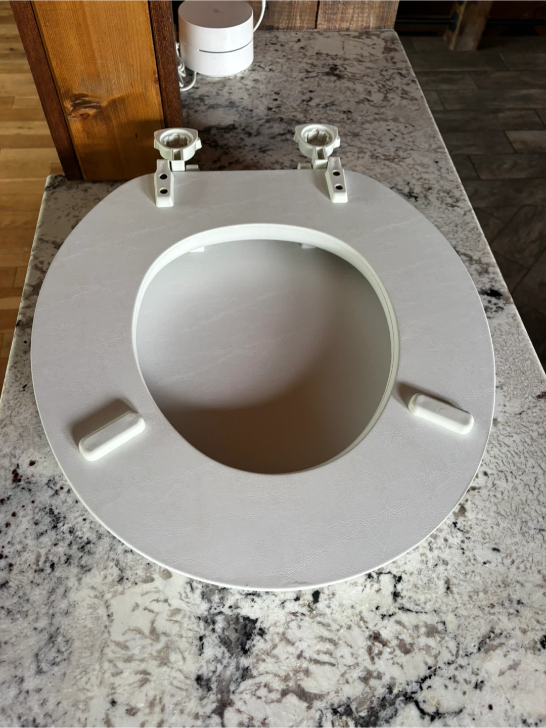 White Padded Toilet Seat with Lid - photo 3