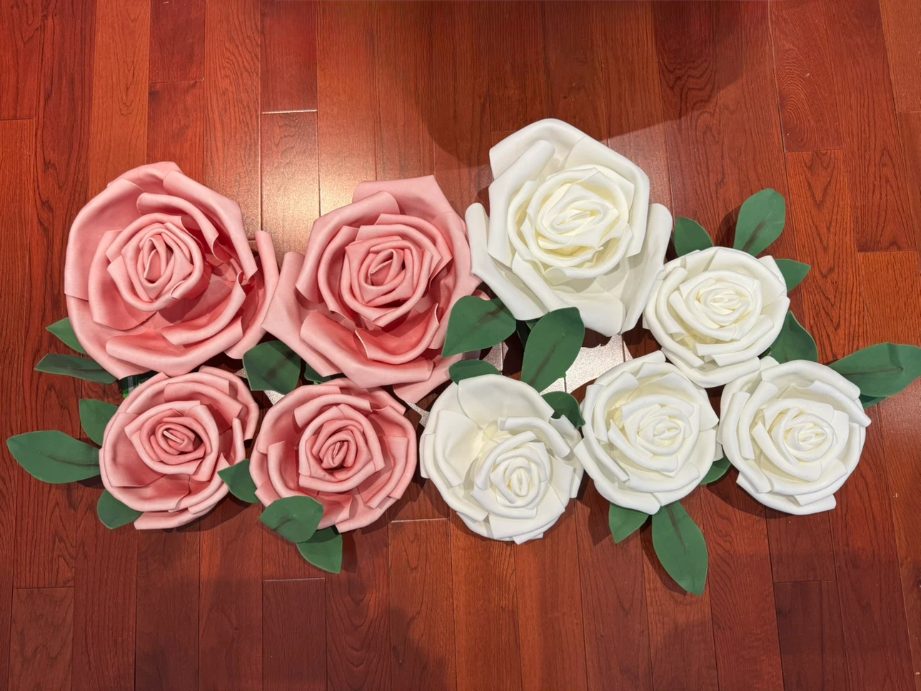 Decorative 13” and 9” Roses -  Bundle of 9 Flowers