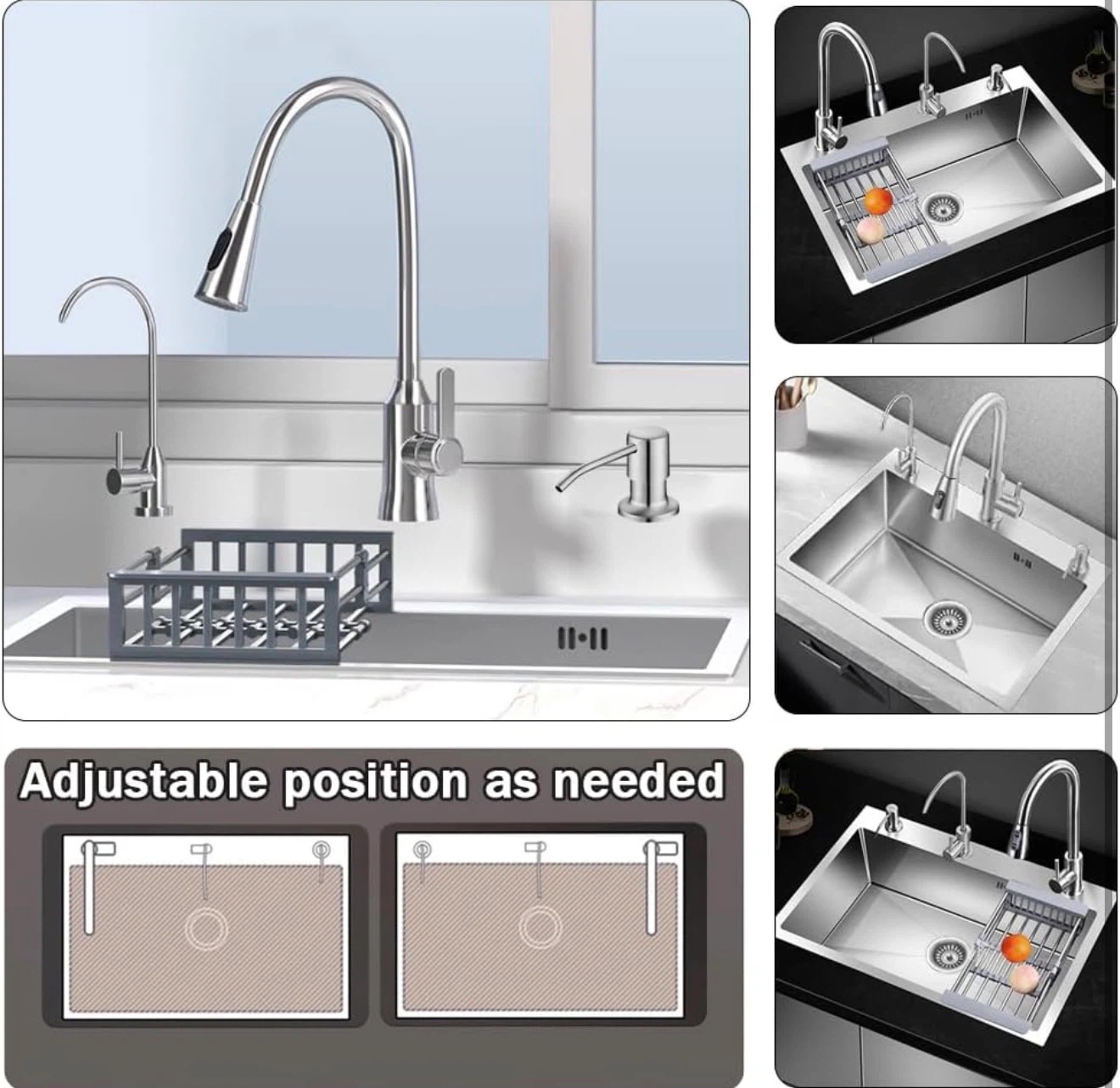 Stainless Steel Kitchen Sink with Drain Basket - photo 4