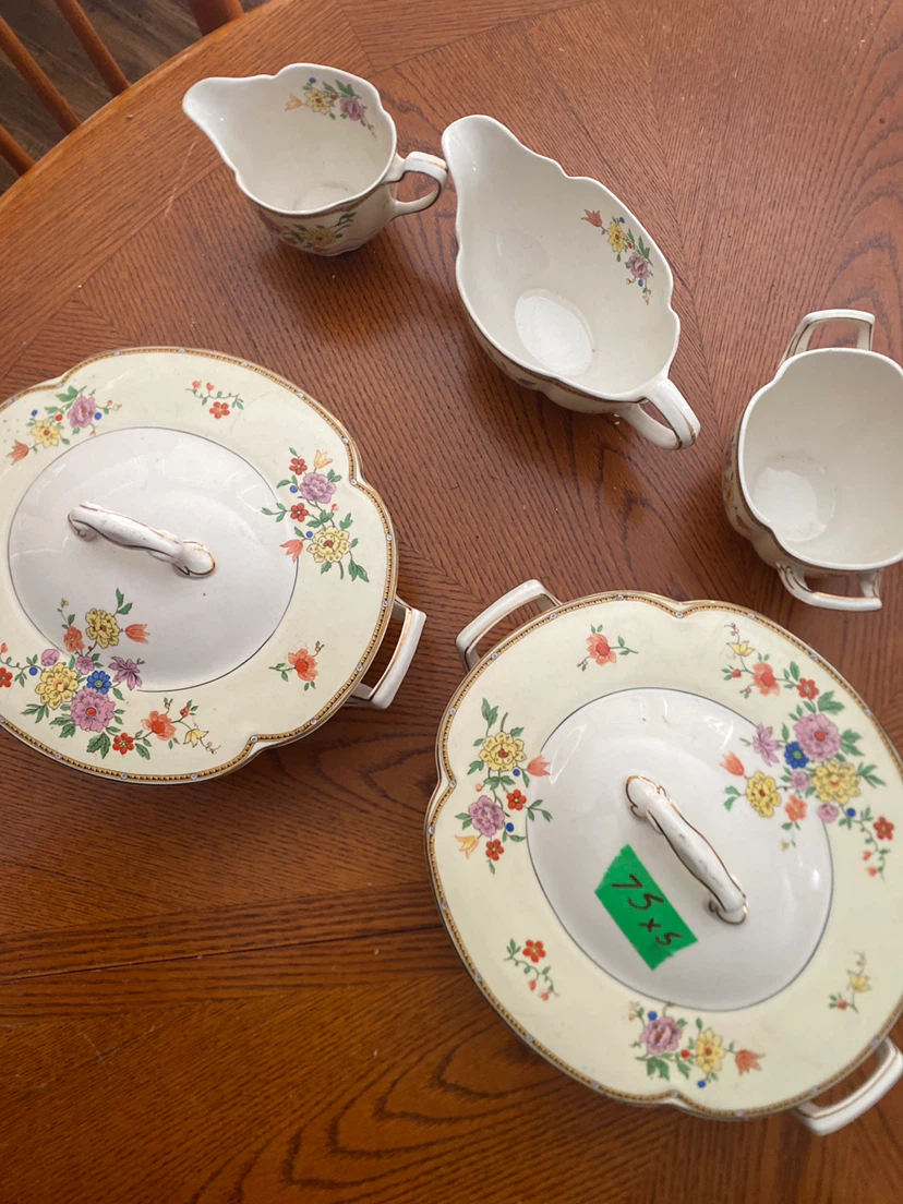 Vintage Floral Ceramic Serving Dish Set