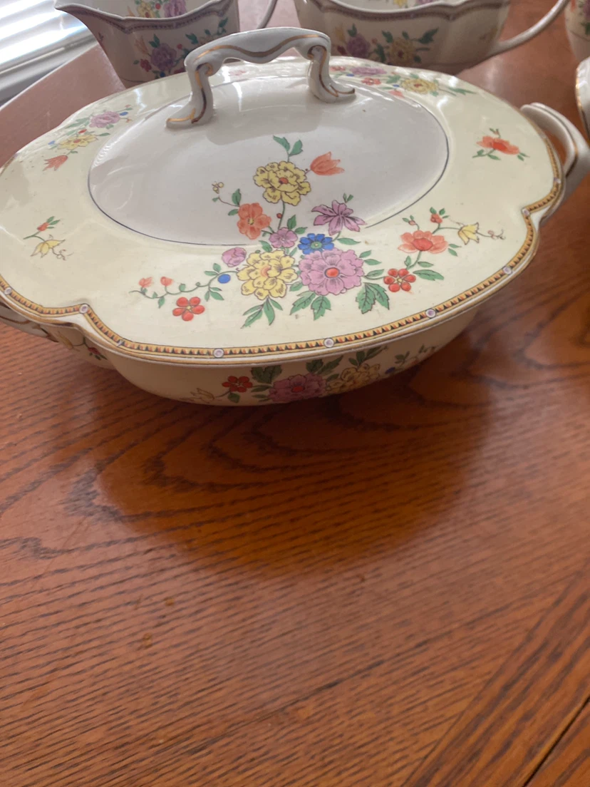 Vintage Floral Ceramic Serving Dish Set - photo 2