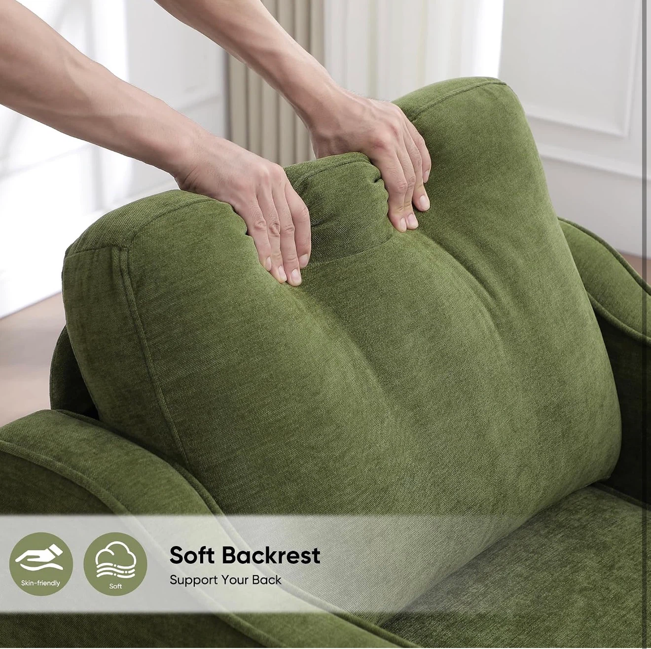 Green Accent Chair with Side Pockets - photo 3
