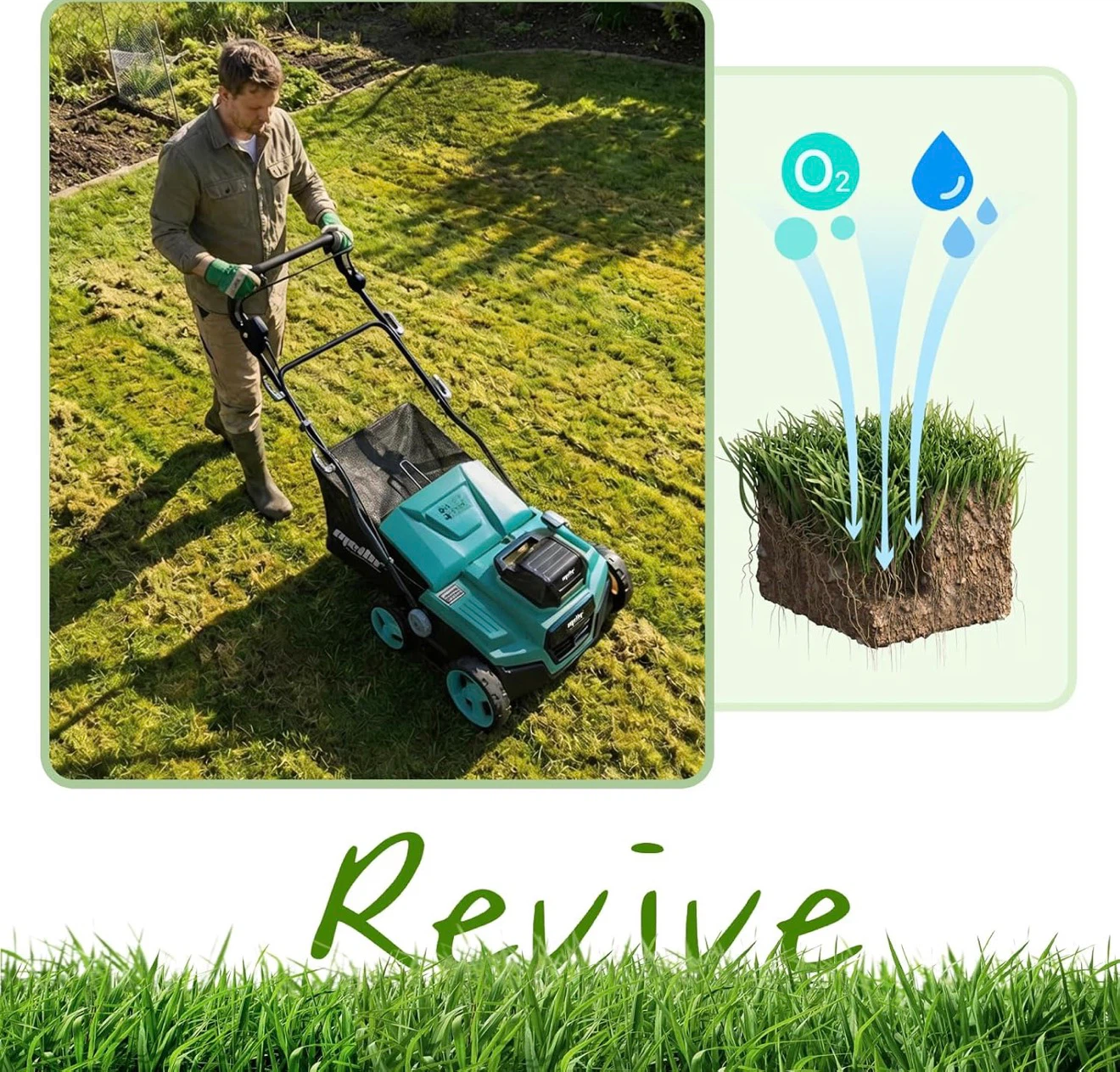 Mopir 36V Cordless Electric Dethatcher and Scarifier - 15" - photo 3